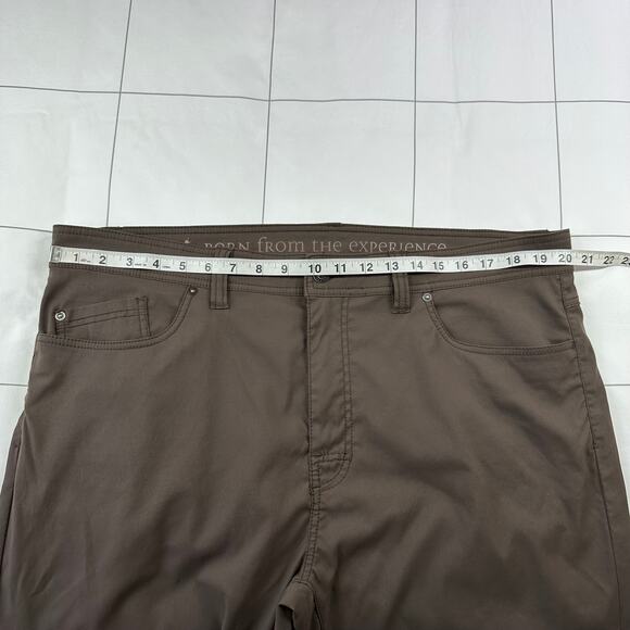 Prana Pants Mens 40x30 Slim Fit Brown Brion Nylon Blend Hiking Outdoor Gorpcore - Picture 6 of 11